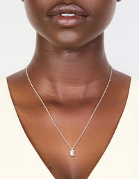 Waterproof Stainless Steel Mini Bubble Letter E Necklace - link has visual effect only