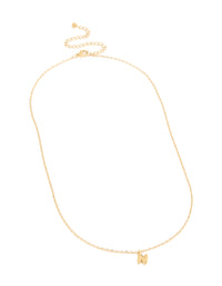 Waterproof Gold Plated Stainless Steel Mini Bubble Letter N Necklace - link has visual effect only