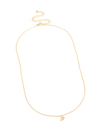 Waterproof Gold Plated Stainless Steel Mini Bubble Letter F Necklace - link has visual effect only