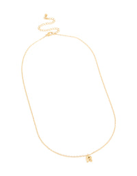 Waterproof Gold Plated Gold Plated Stainless Steel Mini Bubble Letter R Necklace - link has visual effect only