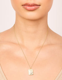 Gold Plated Cubic Zirconia Heart Locket Necklace - link has visual effect only