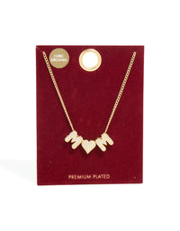 Gold Plated Cubic Zirconia Mum Heart Necklace - link has visual effect only