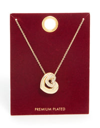 Gold Plated Diamante Bubble Heart Necklace - link has visual effect only