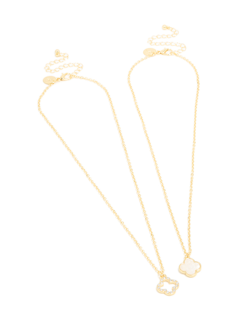 Gold Plated Flower Necklaces 2-Pack
