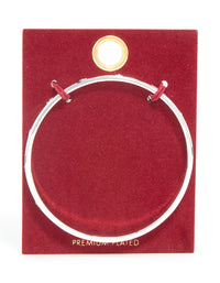Silver Plated Diamante Flower Bangle - link has visual effect only
