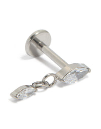 Titanium Diamante Marquise Drop Single Flat Back Stud - link has visual effect only