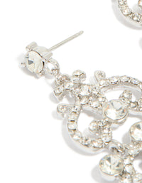 Silver Diamante Fancy Swirl Drop Earrings - link has visual effect only