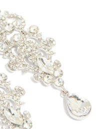 Silver Diamante Fancy Swirl Drop Earrings - link has visual effect only
