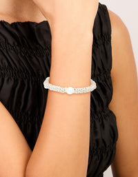 Silver Diamante Loops & Pearl Stretch Bracelet - link has visual effect only