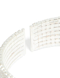 Silver Diamante Shiny Seven Layered Wrist Cuff - link has visual effect only