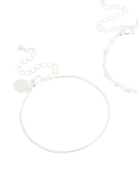 Silver Snake Chain & Heart Chain Bracelets 2-Pack - link has visual effect only