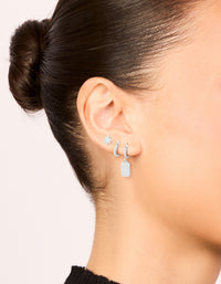 Waterproof Stainless Steel Star & Disc Earrings 3-Pack - link has visual effect only