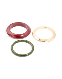 Gold & Red Painted Resin Bangles 3-Pack - link has visual effect only
