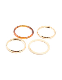 Gold & White Resin Textured Bangles 4-Pack - link has visual effect only