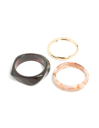 Gold & Resin Bangles 3-Pack - link has visual effect only