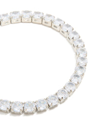 Silver Cubic Zirconia Square Magnetic Tennis Bracelet - link has visual effect only