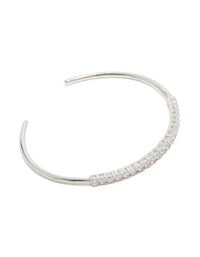 Silver Cubic Zirconia Dainty Wrist Cuff - link has visual effect only