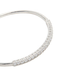 Silver Cubic Zirconia Dainty Wrist Cuff - link has visual effect only