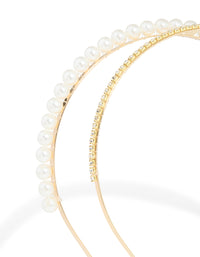 Gold Shiny & Pearl Headbands 2-Pack - link has visual effect only