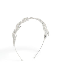 Silver Diamante Leaves Headband - link has visual effect only