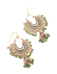Antique Gold Mini Beaded Boho Drop Earrings - link has visual effect only