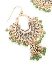Antique Gold Mini Beaded Boho Drop Earrings - link has visual effect only