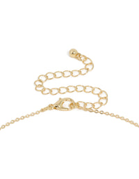 Gold Plated Cubic Zirconia & Pearl Letter M Necklace - link has visual effect only