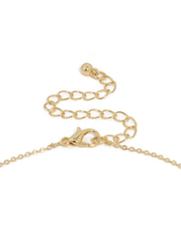 Gold Plated Cubic Zirconia & Pearl Letter L Necklace - link has visual effect only
