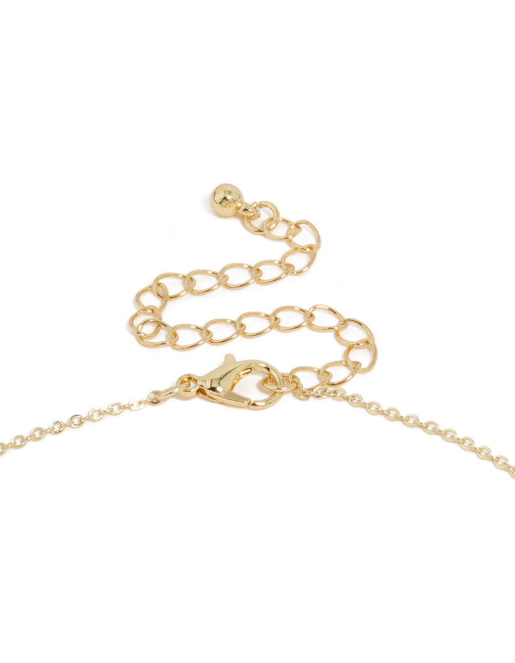 Gold Plated Cubic Zirconia & Pearl Letter J Necklace