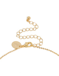 Gold Plated Brass Cubic Zirconia Letter M Tag Necklace - link has visual effect only