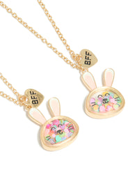 Kids Gold Shaker Bunny Best Friends Necklaces 2-Pack - link has visual effect only