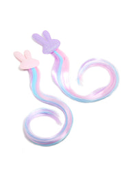 Kids Light Pink & Purple Glitter Bunny Faux Hair Clips 2-Pack - link has visual effect only