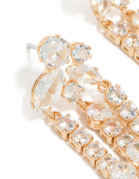 Gold Cubic Zirconia Drop Earrings - link has visual effect only