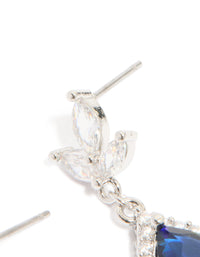 Silver Sapphire Blue Cubic Zirconia Pear Shaped Drop Earrings - link has visual effect only