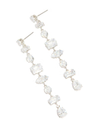 Silver Cubic Zirconia Mixed Drop Earrings - link has visual effect only