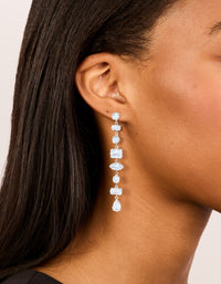 Silver Cubic Zirconia Mixed Drop Earrings - link has visual effect only