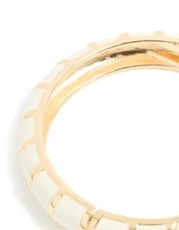 Gold Striped Cream Enamel Bangle - link has visual effect only