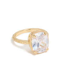 Gold Plated Vintage Cubic Zirconia Ring - link has visual effect only
