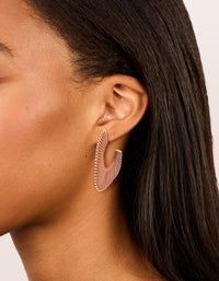 Gold Modern Brown Wrapped Hoop Earrings - link has visual effect only