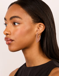 Gold Modern Brown Wrapped Hoop Earrings - link has visual effect only