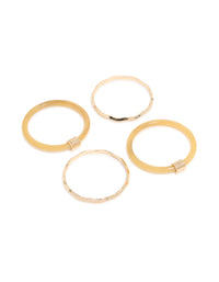 Neutral Acrylic & Gold  Wavy Bangles 4-Pack - link has visual effect only