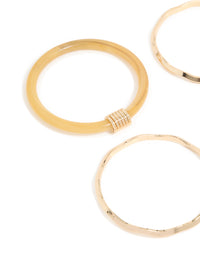 Neutral Acrylic & Gold  Wavy Bangles 4-Pack - link has visual effect only