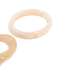Cream Neutral Acrylic Marble Wrist Cuff & Bangle 2-Pack - link has visual effect only