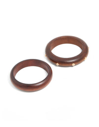 Wooden Studded Bangles 2-Pack - link has visual effect only