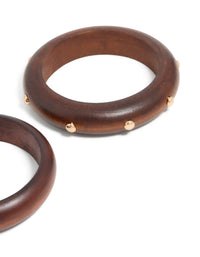 Wooden Studded Bangles 2-Pack - link has visual effect only
