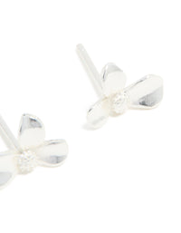 Sterling Silver Flower Petal Stud Earrings - link has visual effect only