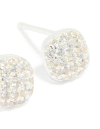Sterling Silver Cubic Zirconia Square Stud Earrings - link has visual effect only