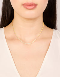 Gold Plated Sterling Silver Cubic Zirconia Tennis Necklace - link has visual effect only