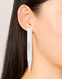 Silver Plated Box Chain Waterfall Drop Earrings - link has visual effect only