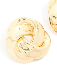 Gold Plated Large Woven Knot Stud Earrings - link has visual effect only